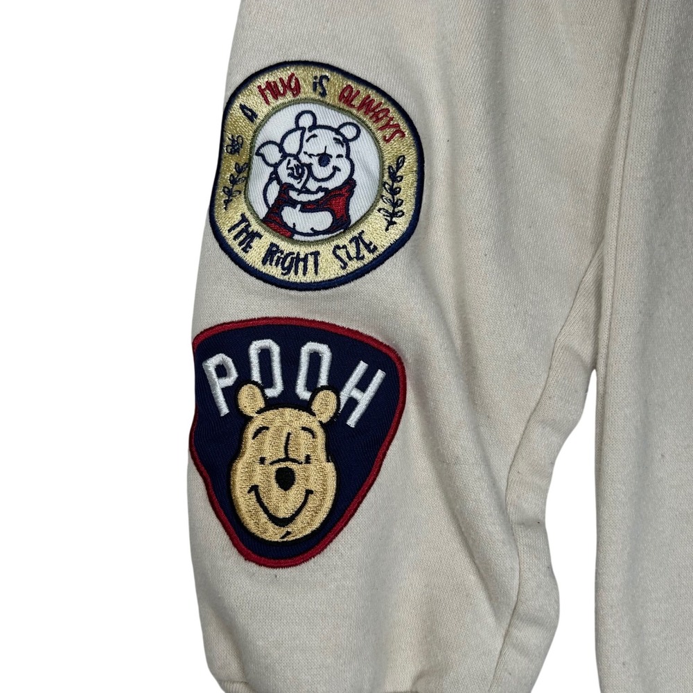 Disney Winnie the Pooh Kids Hoodie Almond Beige Patch Sleeve LH42404FH M 8-10‎ - Picture 3 of 11
